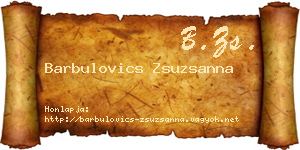 Barbulovics Zsuzsanna névjegykártya